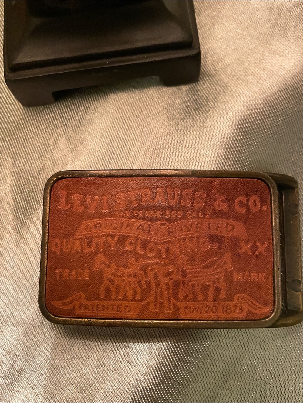 Levi's Brown Leather belt (snap in) buckle with Embossed Logo